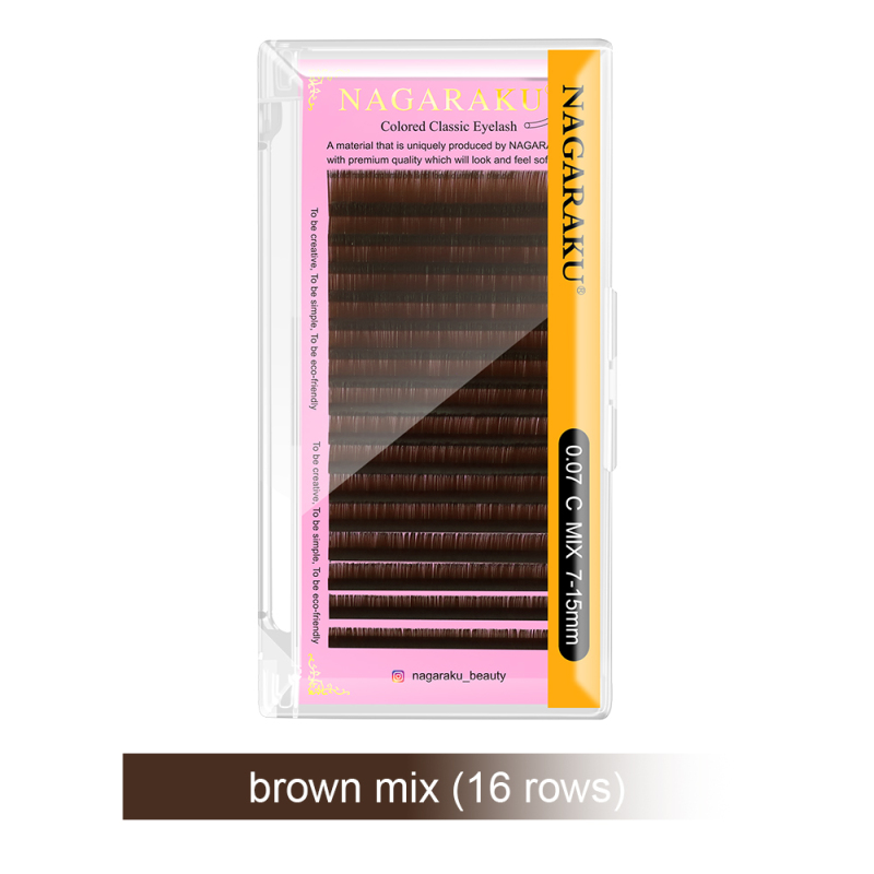 NAGARAKU Brown Dark Brown Individual Eyelash Extensions 16 Lines Super Soft Gentle High Quality Eyelashes