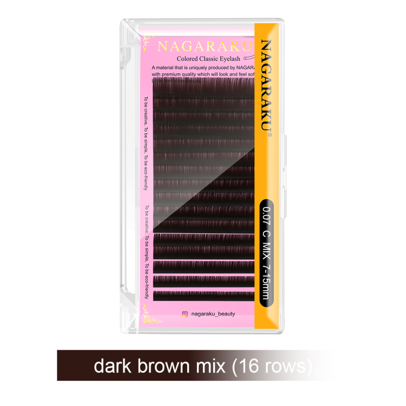 NAGARAKU Brown Dark Brown Individual Eyelash Extensions 16 Lines Super Soft Gentle High Quality Eyelashes