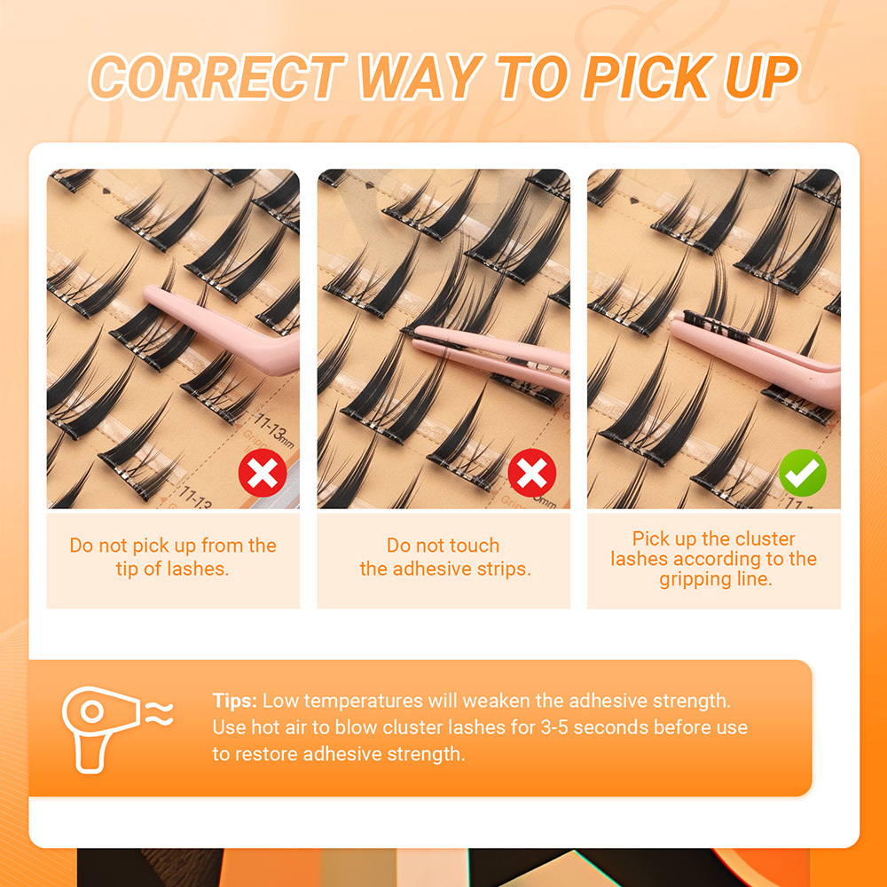 NAGARAKU DIY Grafting Lashes Self Adhesive NO Glue Needed Cluster Lash