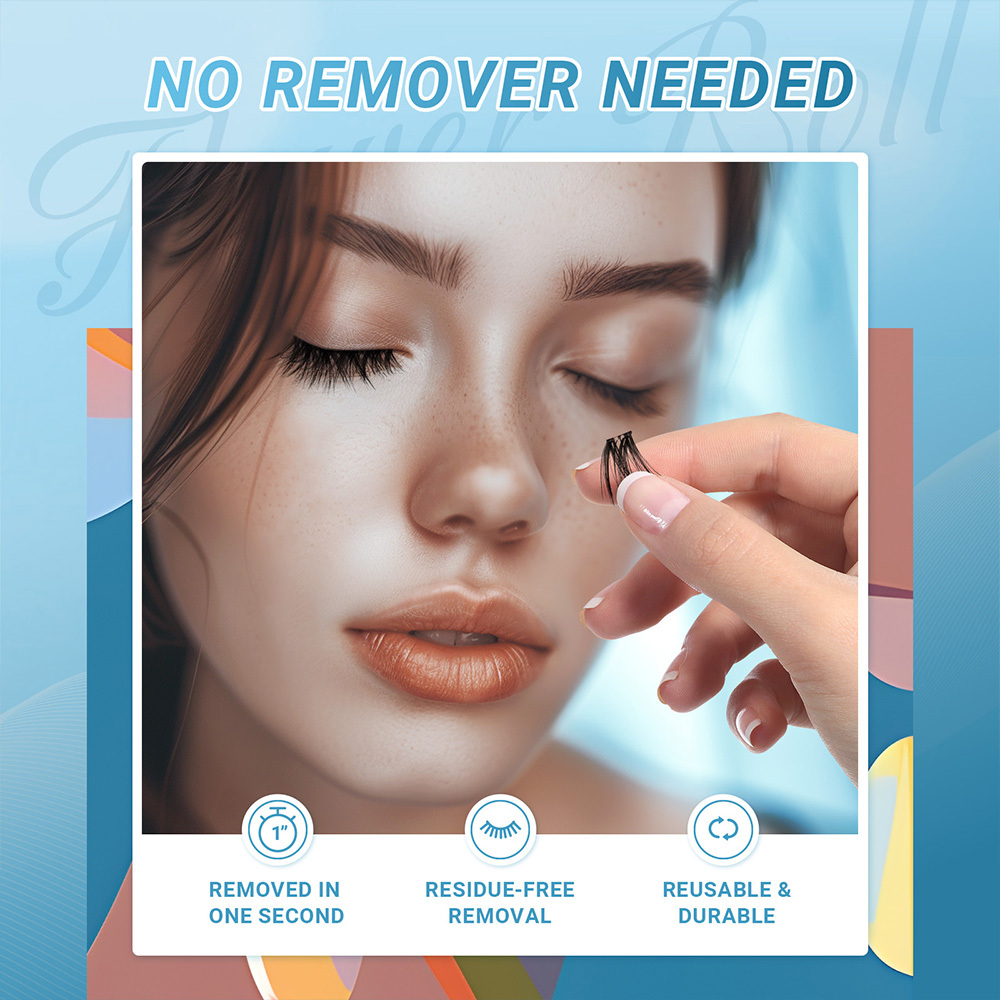 NAGARAKU DIY Grafting Lashes Self Adhesive NO Glue Needed Cluster Lash