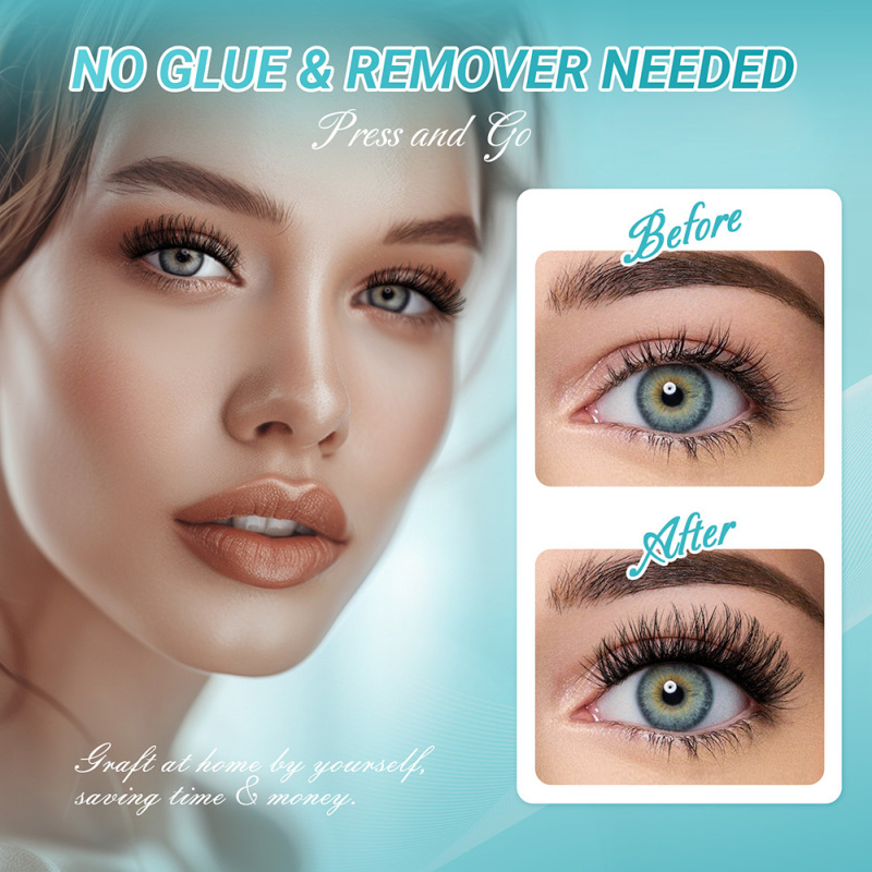 NAGARAKU DIY Grafting Lashes Self Adhesive NO Glue Needed Cluster Lash