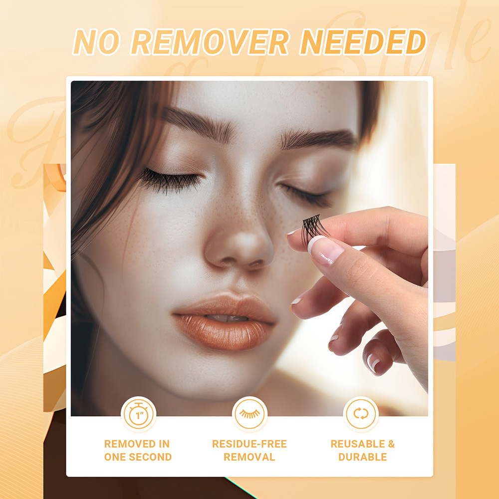 NAGARAKU DIY Grafting Lashes Self Adhesive NO Glue Needed Cluster Lash