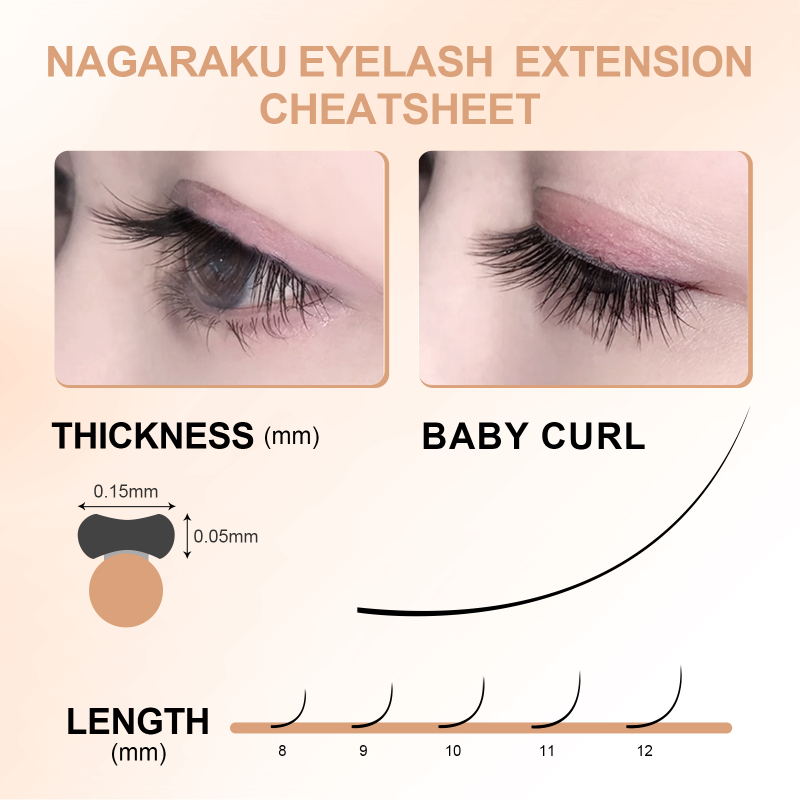 NAGARAKU Grey Black Brown Color Split Tips Ellipse Eyelashes Super Soft Gentle Lashes