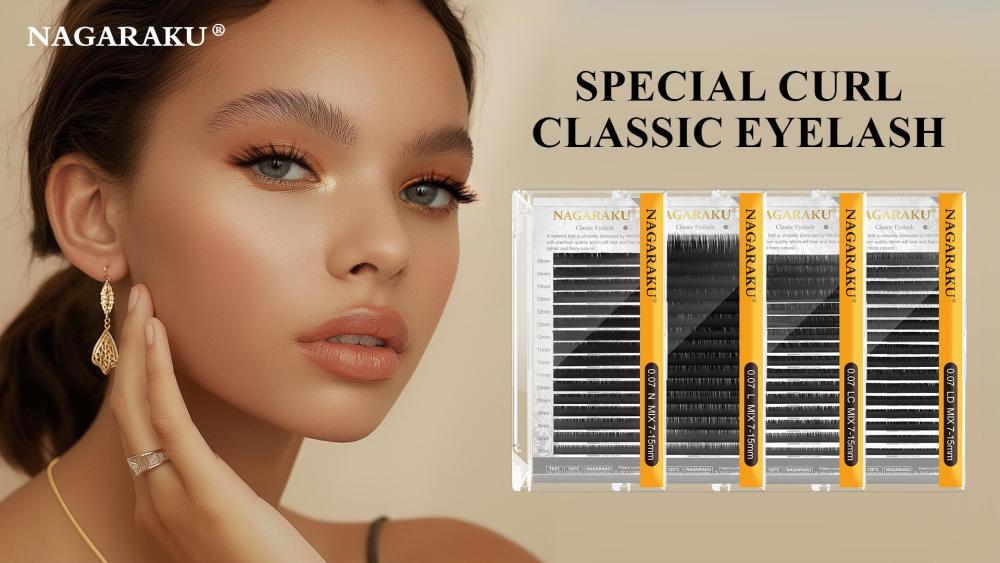 NAGARAKU Special Curl Eyelash Extension N L LC LD Curls Black 16 Lines per Tray