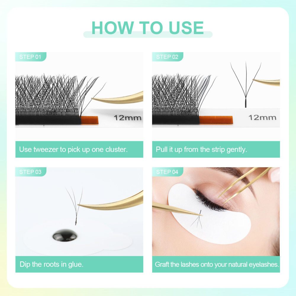 NAGARAKU 3D W Eyelash Extension 54 Lines Big Capacity