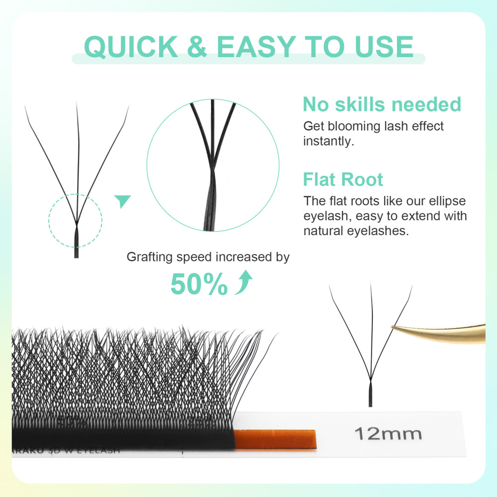 NAGARAKU 3D W Eyelash Extension 54 Lines Big Capacity