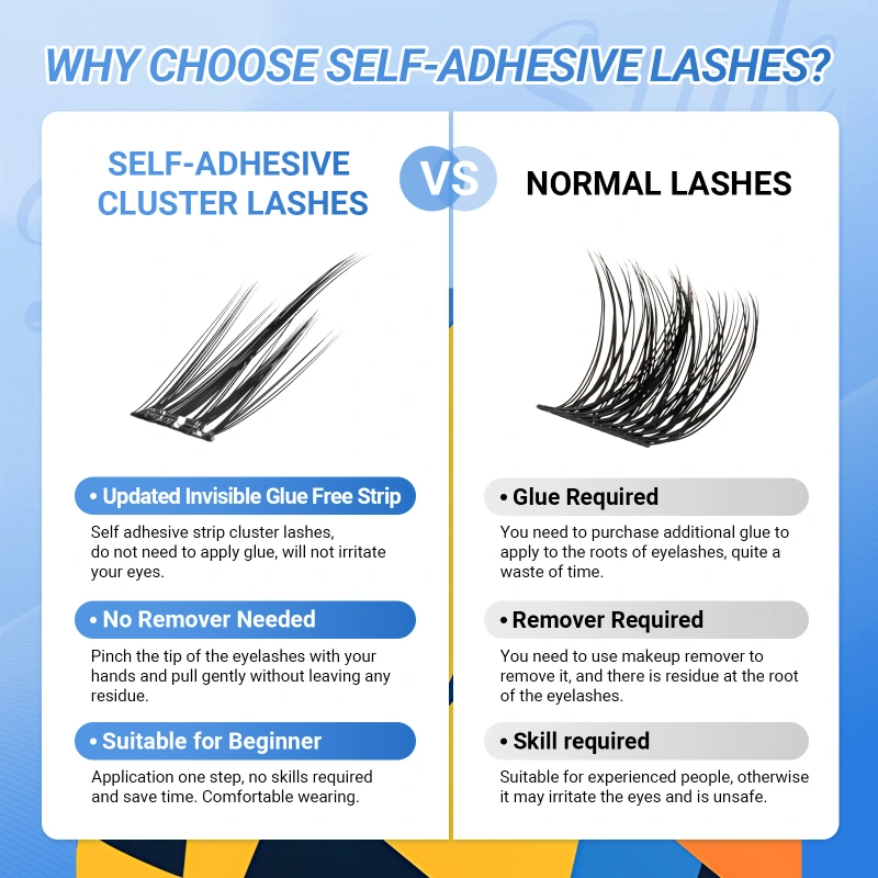 NAGARAKU DIY Grafting Lashes Self Adhesive NO Glue Needed Cluster Lash