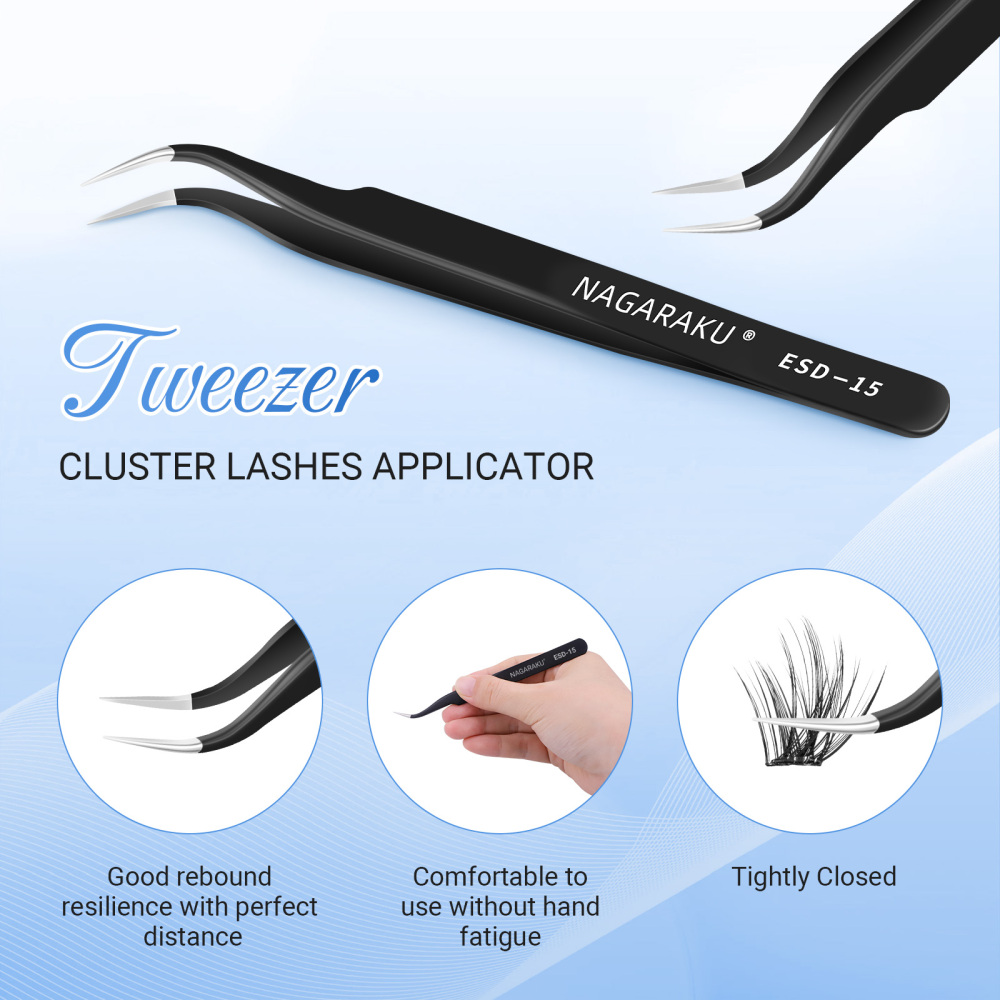 NAGARAKU DIY Grafting Lashes Self Adhesive NO Glue Needed Cluster Lash