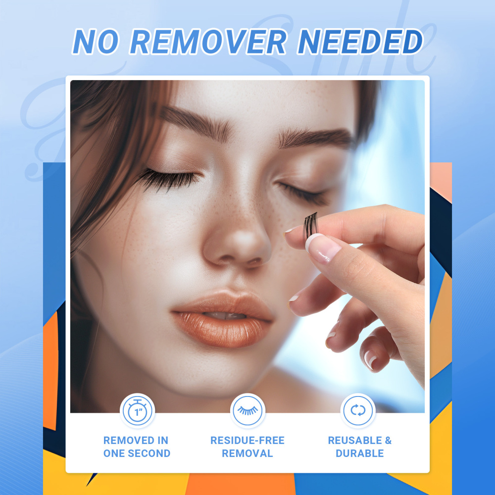 NAGARAKU DIY Grafting Lashes Self Adhesive NO Glue Needed Cluster Lash