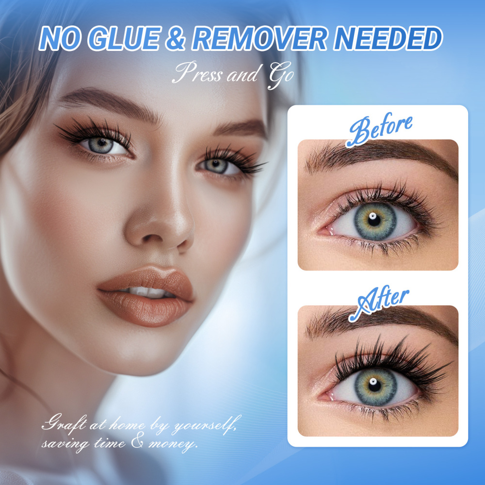 NAGARAKU DIY Grafting Lashes Self Adhesive NO Glue Needed Cluster Lash