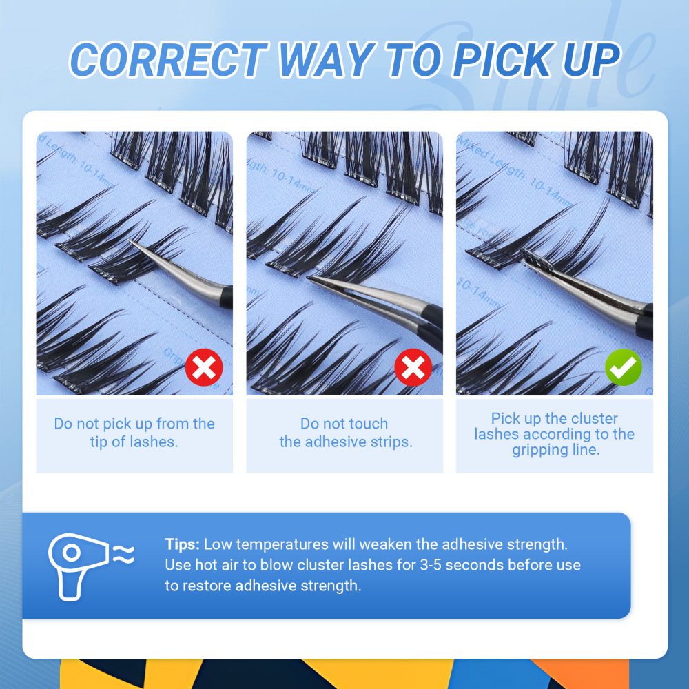 NAGARAKU DIY Grafting Lashes Self Adhesive NO Glue Needed Cluster Lash