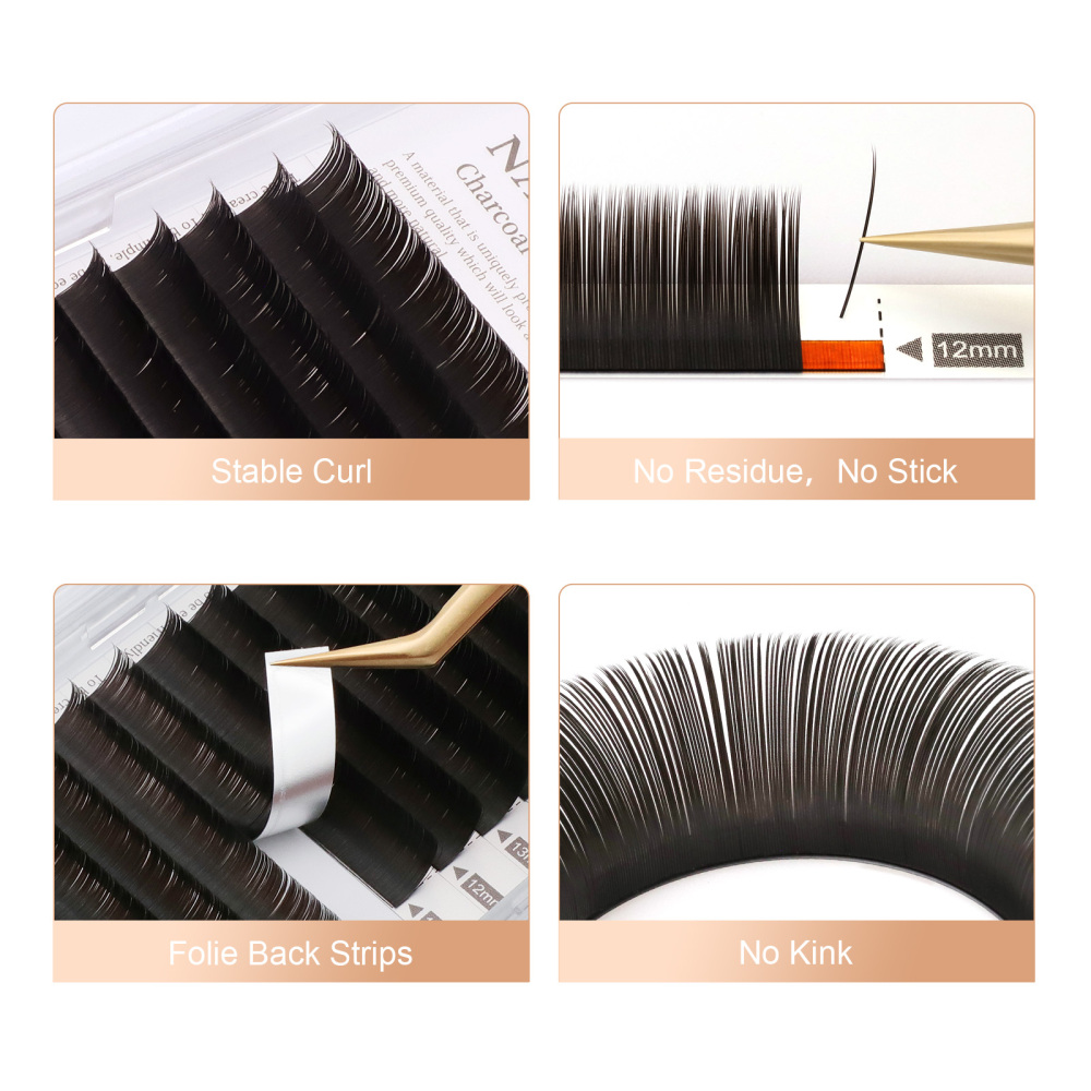 NAGARAKU Flat Ellipse Eyelashes Maquiagem Split Tips Ellipse Shaped Natural Light Magnetic Ellipse Lashes Matte Color Flat