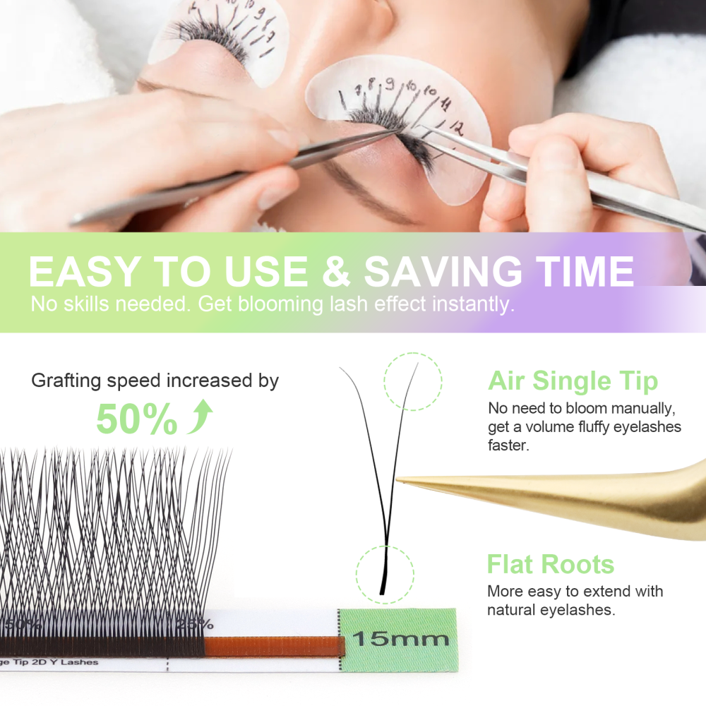 NAGARAKU Single Tip 2D Y Eyelash Extension