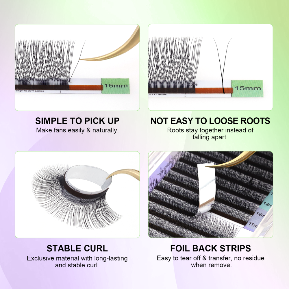 NAGARAKU Single Tip 2D Y Eyelash Extension