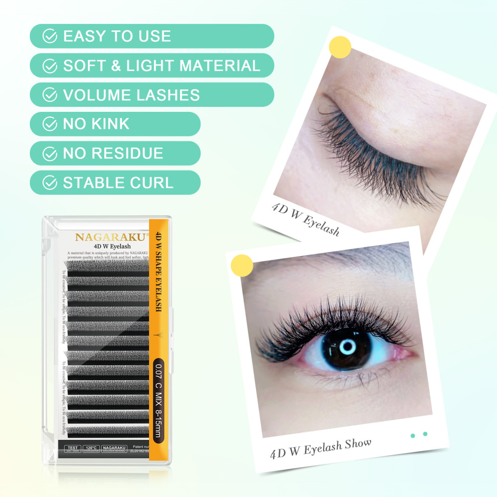 NAGARAKU Fast Shipping 50 Cases 4D W Eyelash Extension