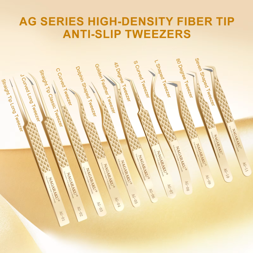 NAGARAKU Precision Fiber Tip Tweezers for Eyelash Extensions
