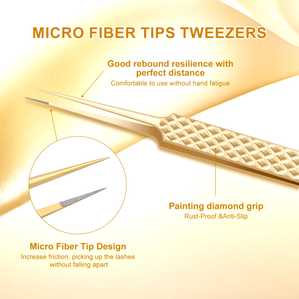 NAGARAKU Precision Fiber Tip Tweezers for Eyelash Extensions