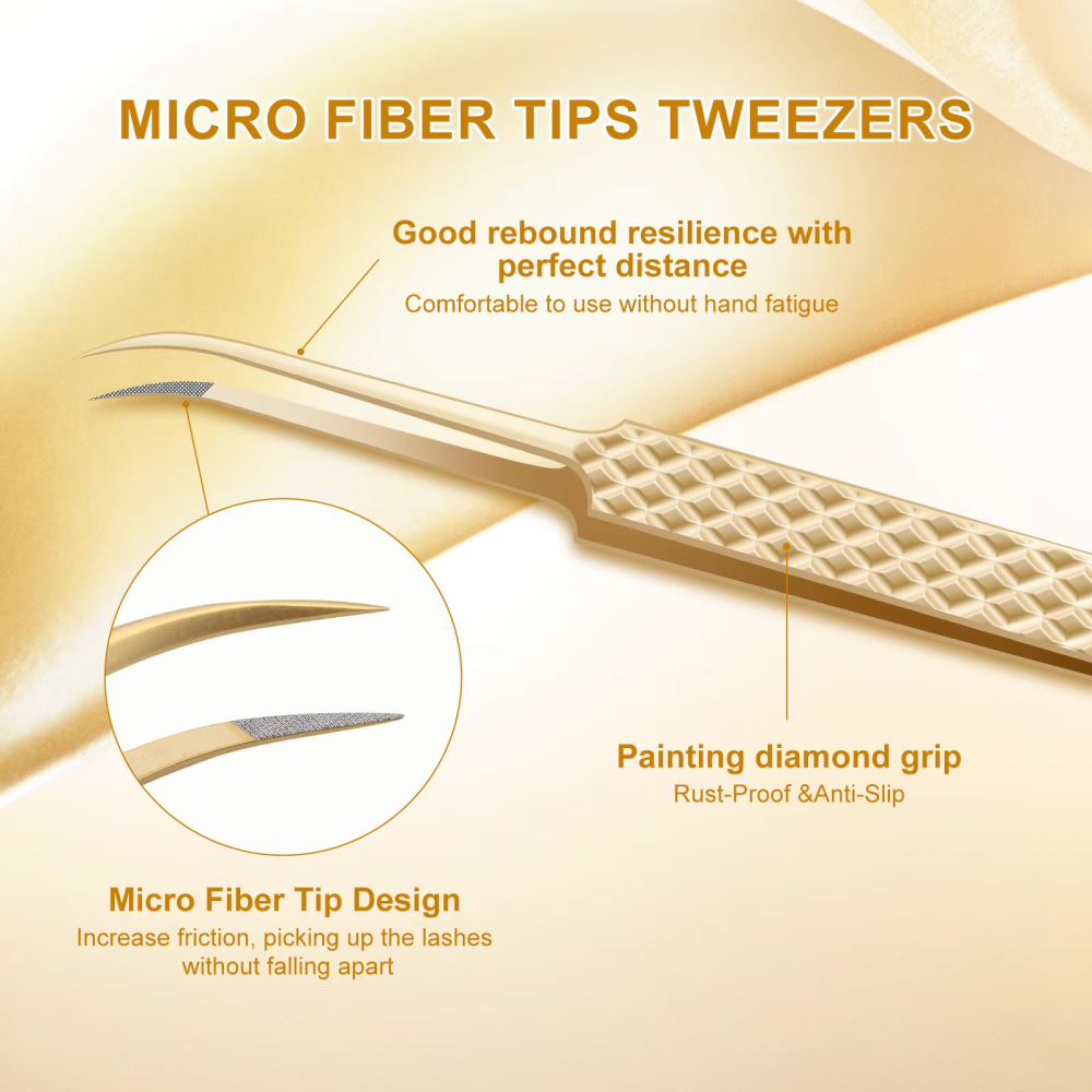 NAGARAKU Precision Fiber Tip Tweezers for Eyelash Extensions