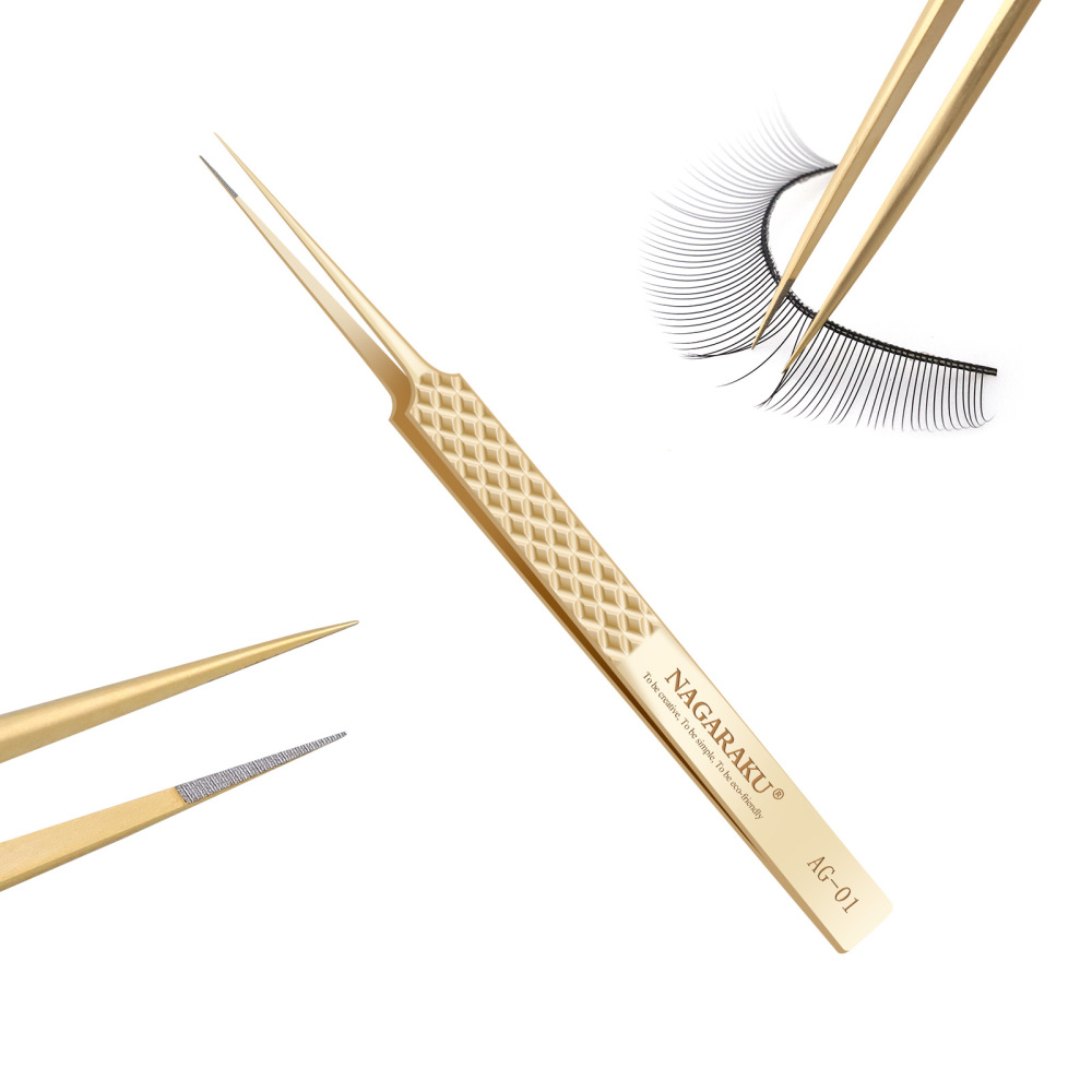 NAGARAKU Precision Fiber Tip Tweezers for Eyelash Extensions