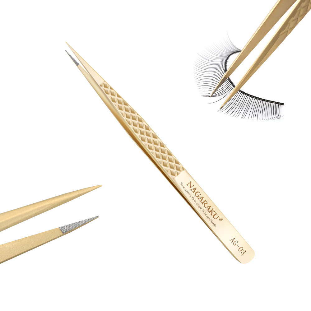 NAGARAKU Precision Fiber Tip Tweezers for Eyelash Extensions