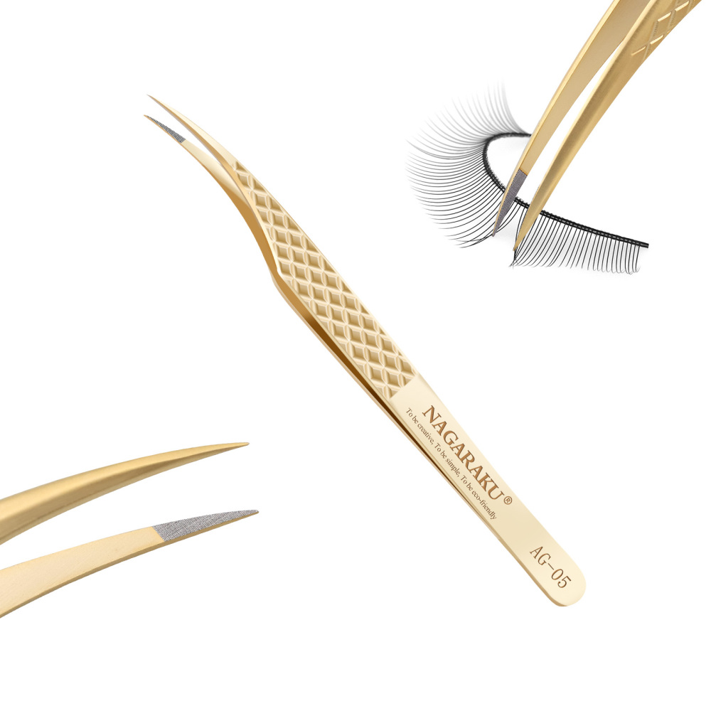 NAGARAKU Precision Fiber Tip Tweezers for Eyelash Extensions