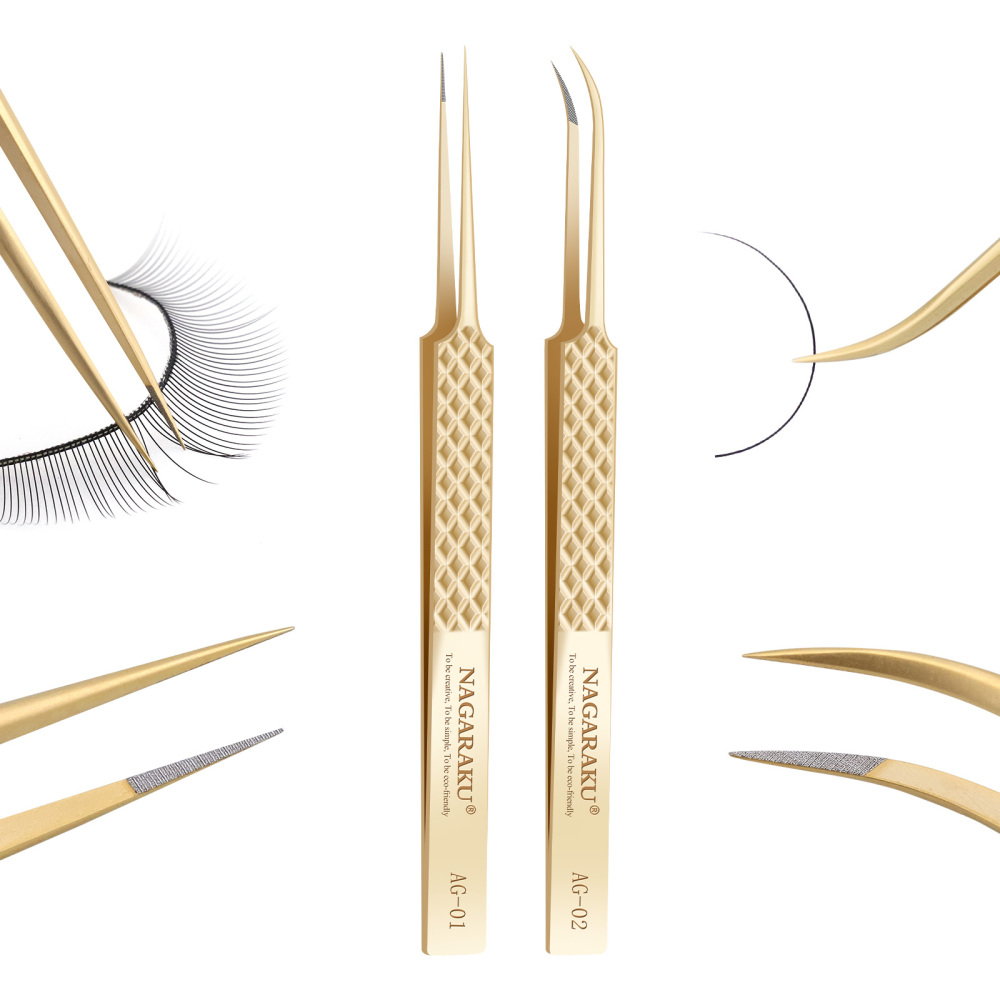 NAGARAKU Precision Fiber Tip Tweezers for Eyelash Extensions