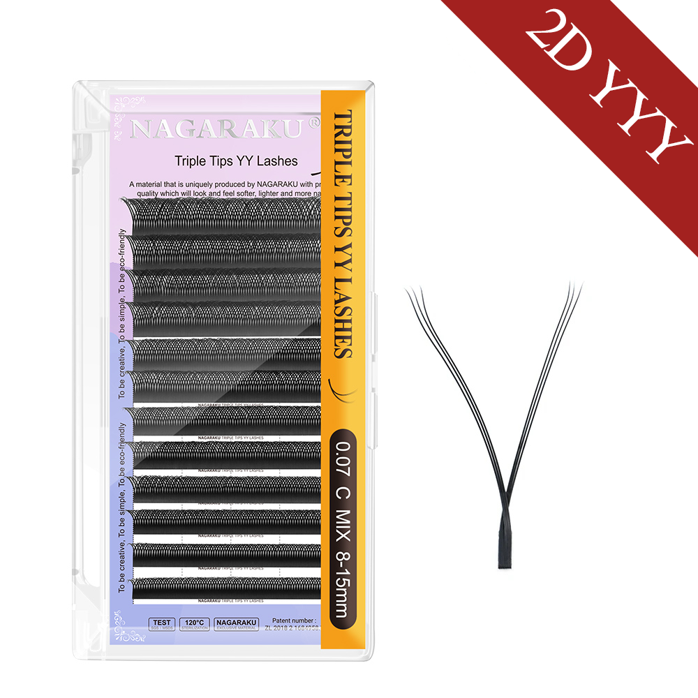NAGARAKU 2D YY/ Single Tip Y/ Triple Tips Y Eyelash Extensions