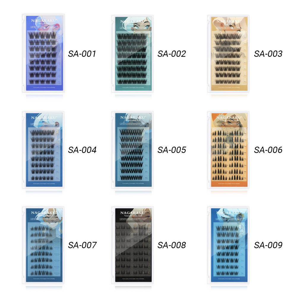 NAGARAKU DIY Grafting Lashes Self Adhesive NO Glue Needed Cluster Lash