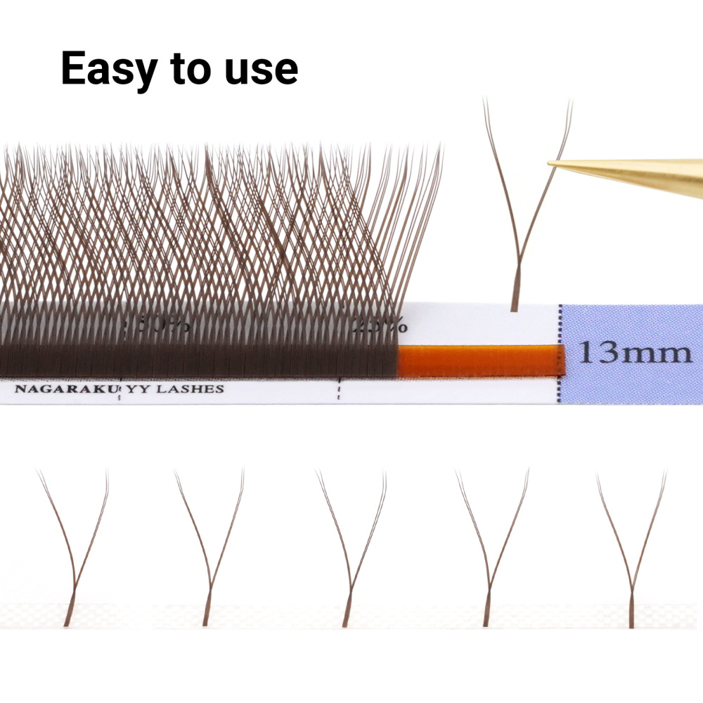 NAGARAKU Brown 2D YY Eyelash Extension