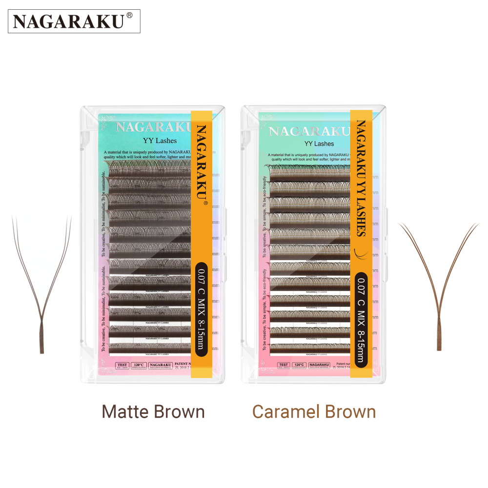 NAGARAKU Brown 2D YY Eyelash Extension