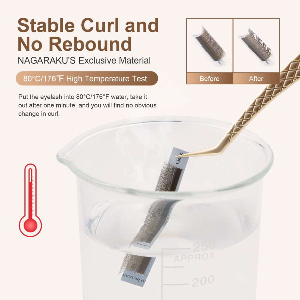 NAGARAKU Brown Color 3D 4D W Eyelash Extension