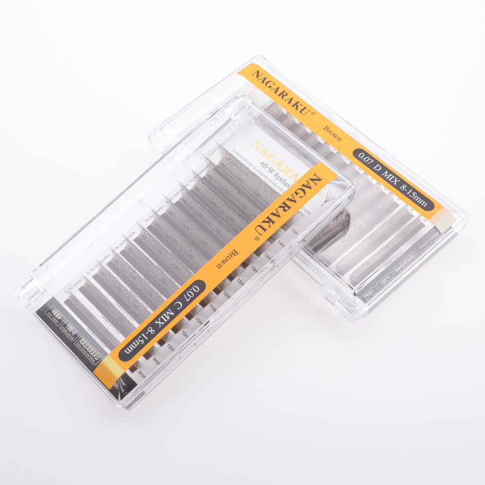 NAGARAKU Brown Color 3D 4D W Eyelash Extension