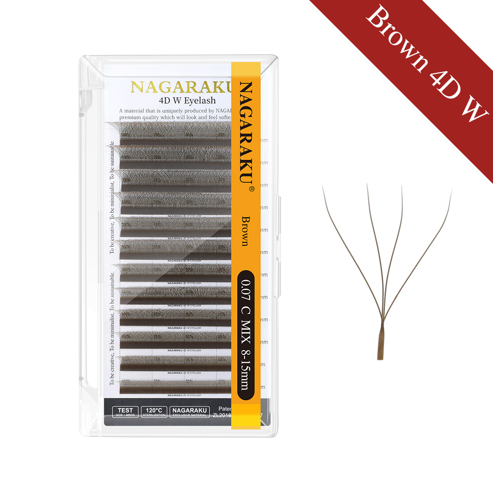 NAGARAKU Brown Color 3D 4D 5D W Eyelash Extension
