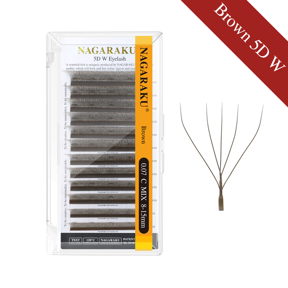 NAGARAKU Brown Color 3D 4D 5D W Eyelash Extension