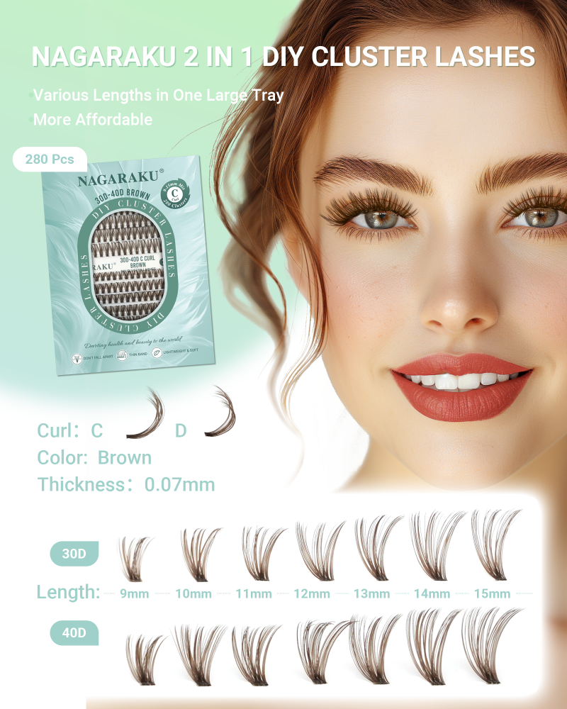 30D-40D and 60D-80D DIY Cluster Lashes