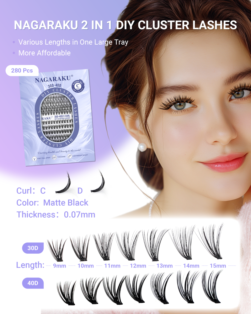 30D-40D and 60D-80D DIY Cluster Lashes