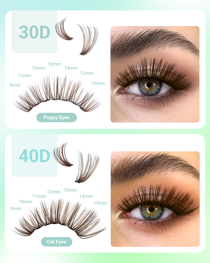 30D-40D and 60D-80D DIY Cluster Lashes