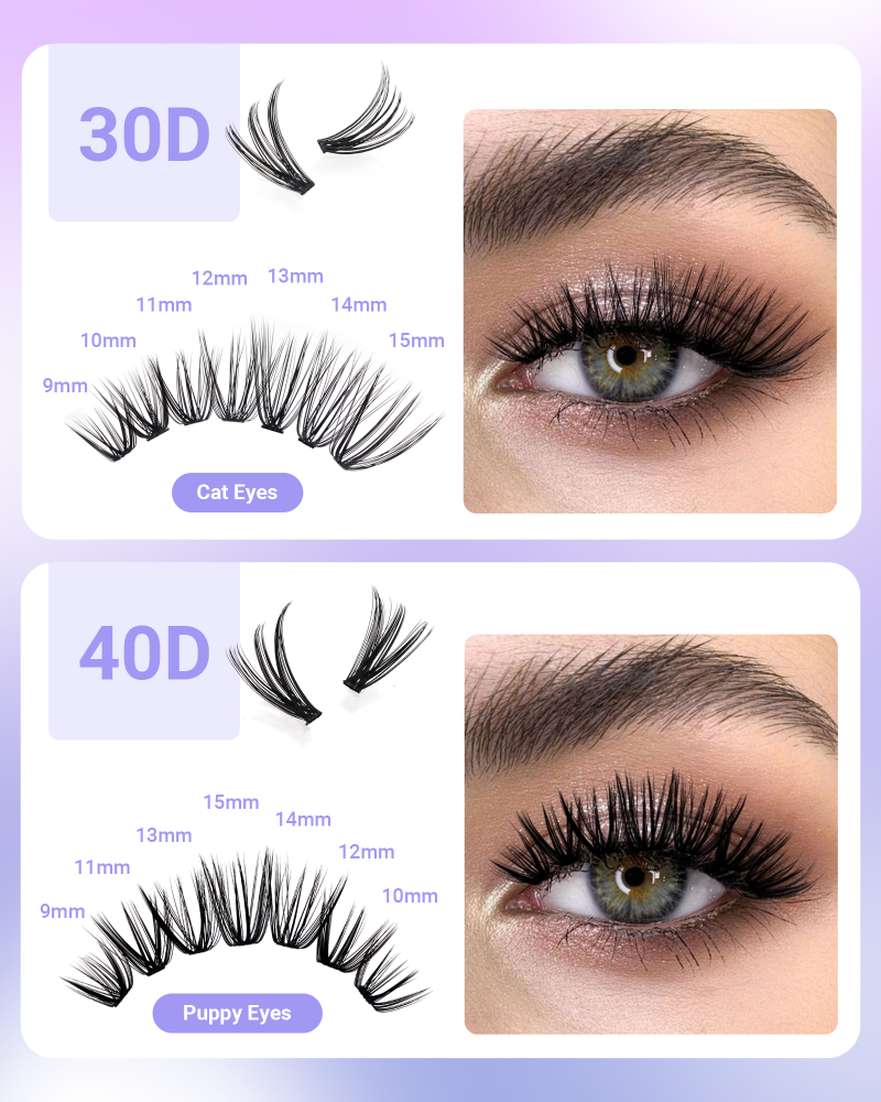 30D-40D and 60D-80D DIY Cluster Lashes
