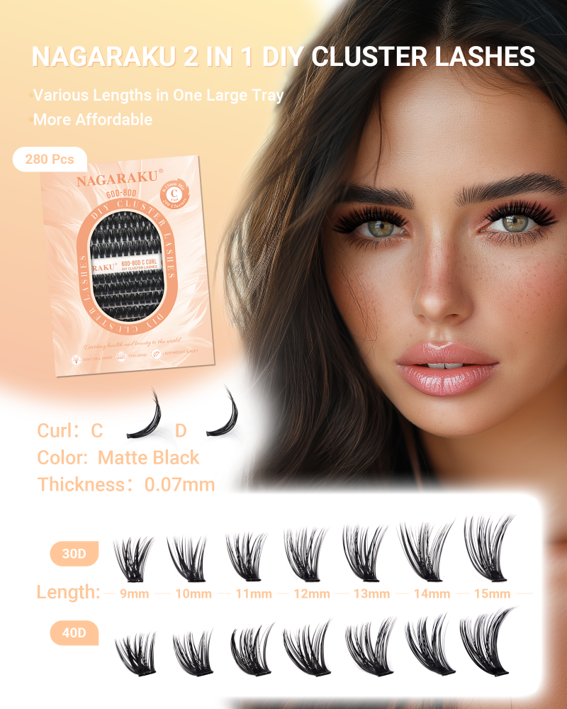 30D-40D and 60D-80D DIY Cluster Lashes