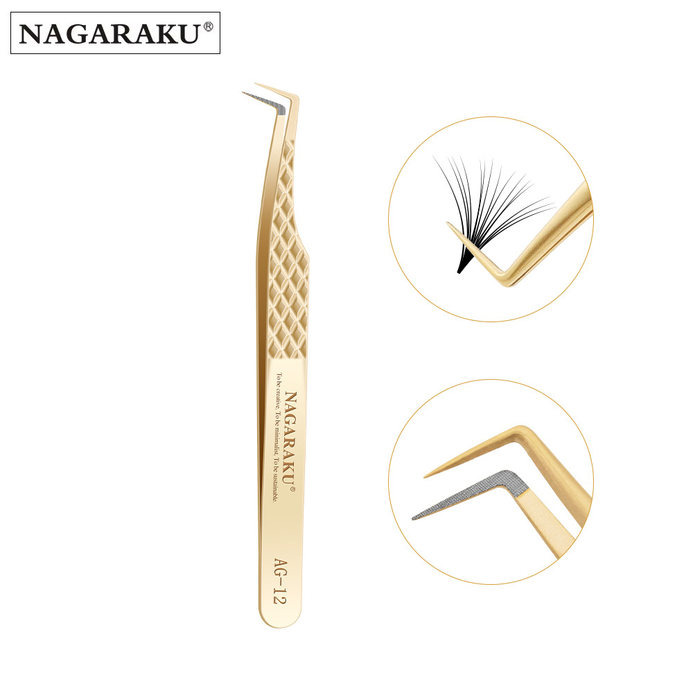 NAGARAKU Precision Fiber Tip Tweezers for Eyelash Extensions