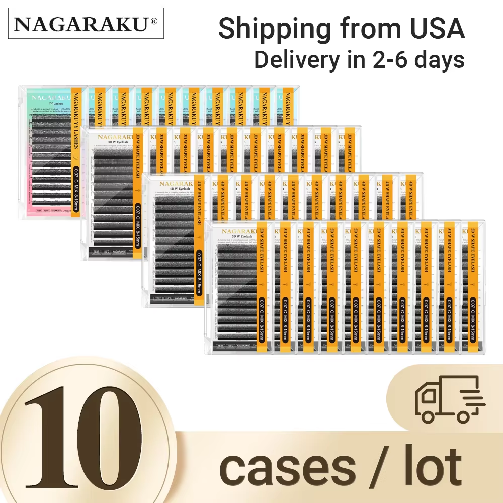 NAGARAKU Fast Shipping 10 Trays of YY 3D 4D 5D W Eyelashes