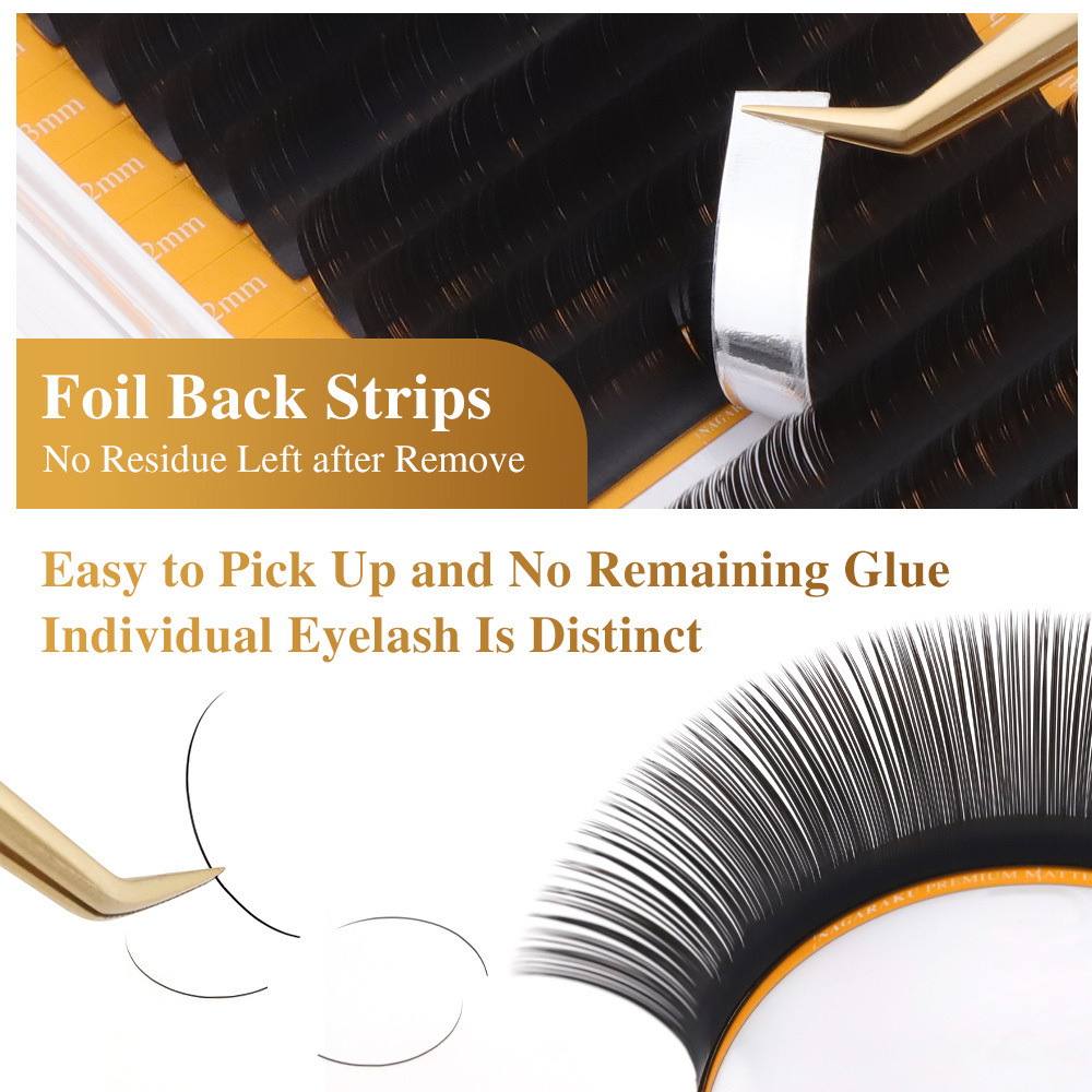 NAGARAKU Double Tips Ellipse Eyelashes Matte Black Air Series