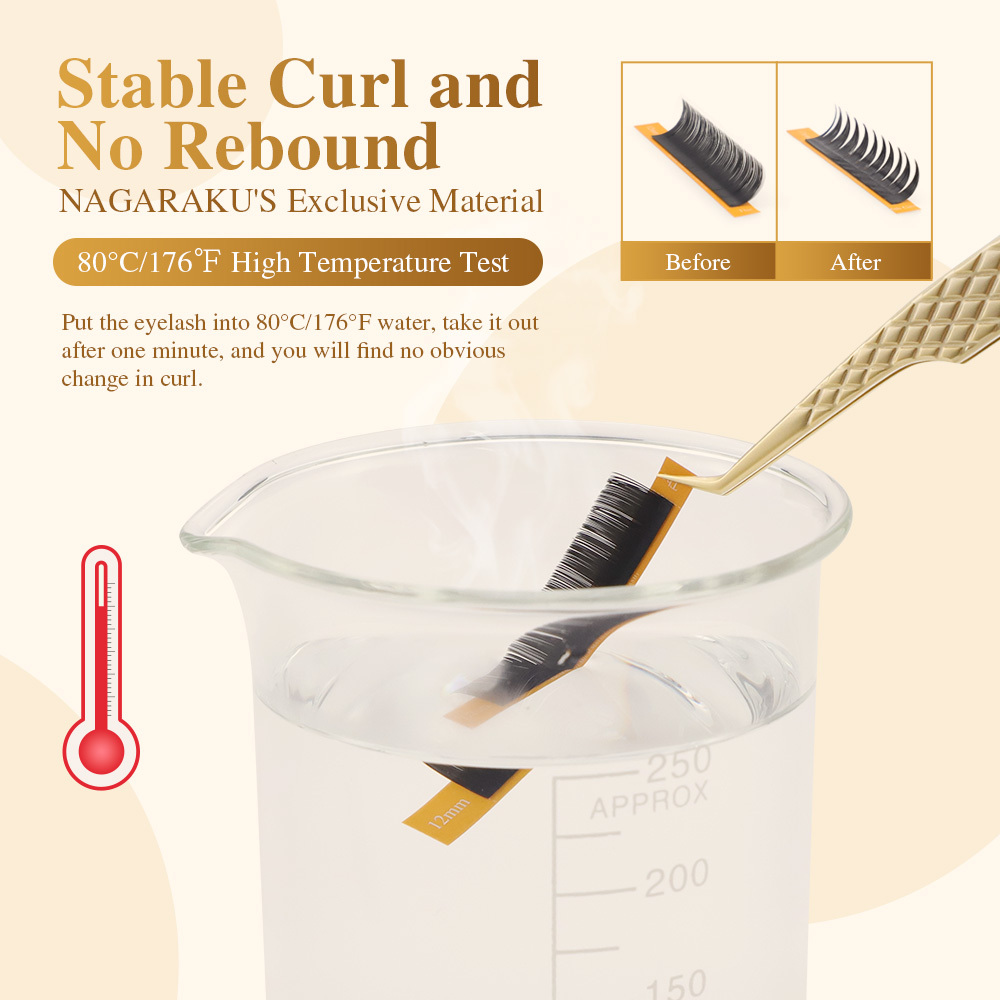 NAGARAKU Double Tips Ellipse Eyelashes Matte Black Air Series