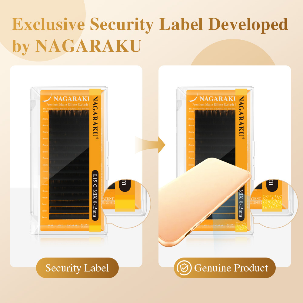 NAGARAKU Double Tips Ellipse Eyelashes Matte Black Air Series