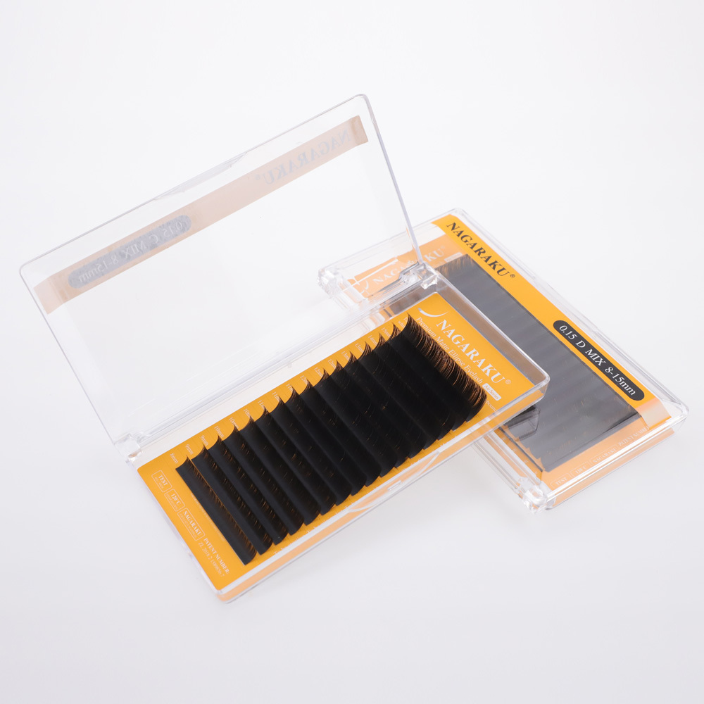 NAGARAKU Double Tips Ellipse Eyelashes Matte Black Air Series
