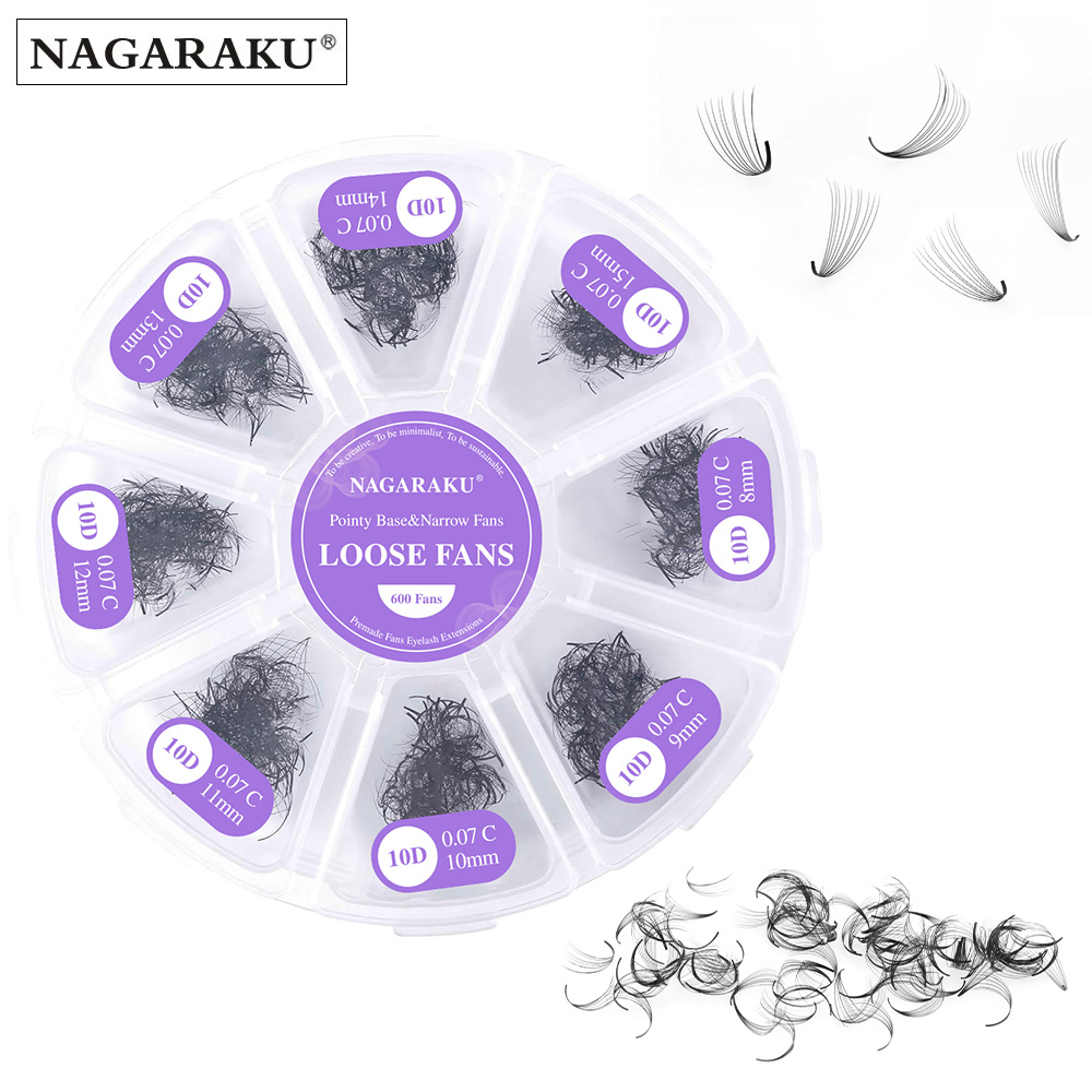 NAGARAKU Pointy Base Premade Fans Lashes Big Capacity