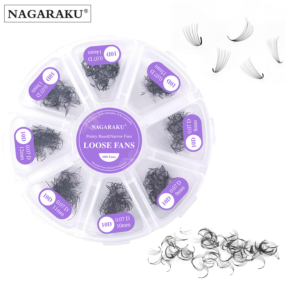 NAGARAKU Pointy Base Premade Fans Lashes Big Capacity