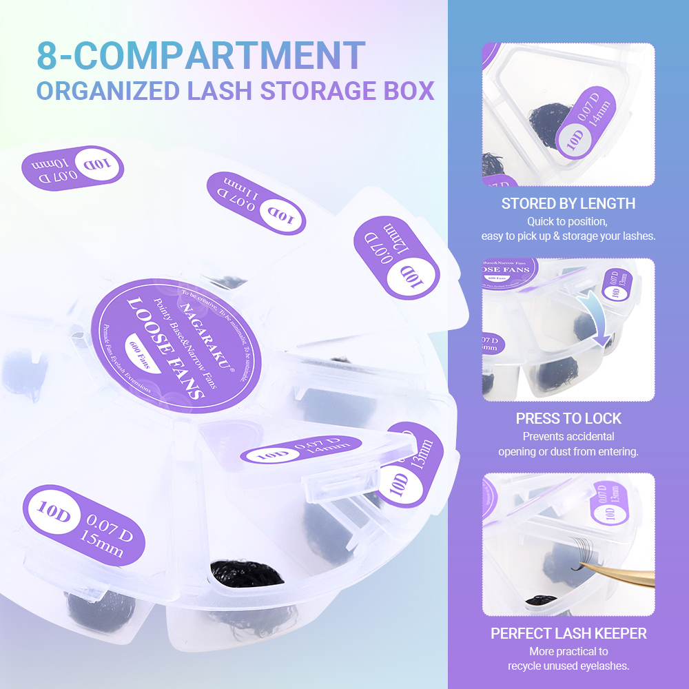 NAGARAKU Pointy Base Premade Fans Lashes Big Capacity