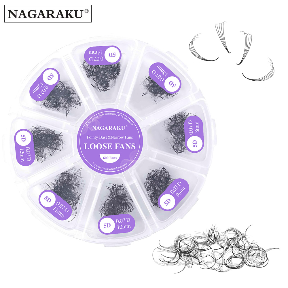 NAGARAKU Pointy Base Premade Fans Lashes Big Capacity