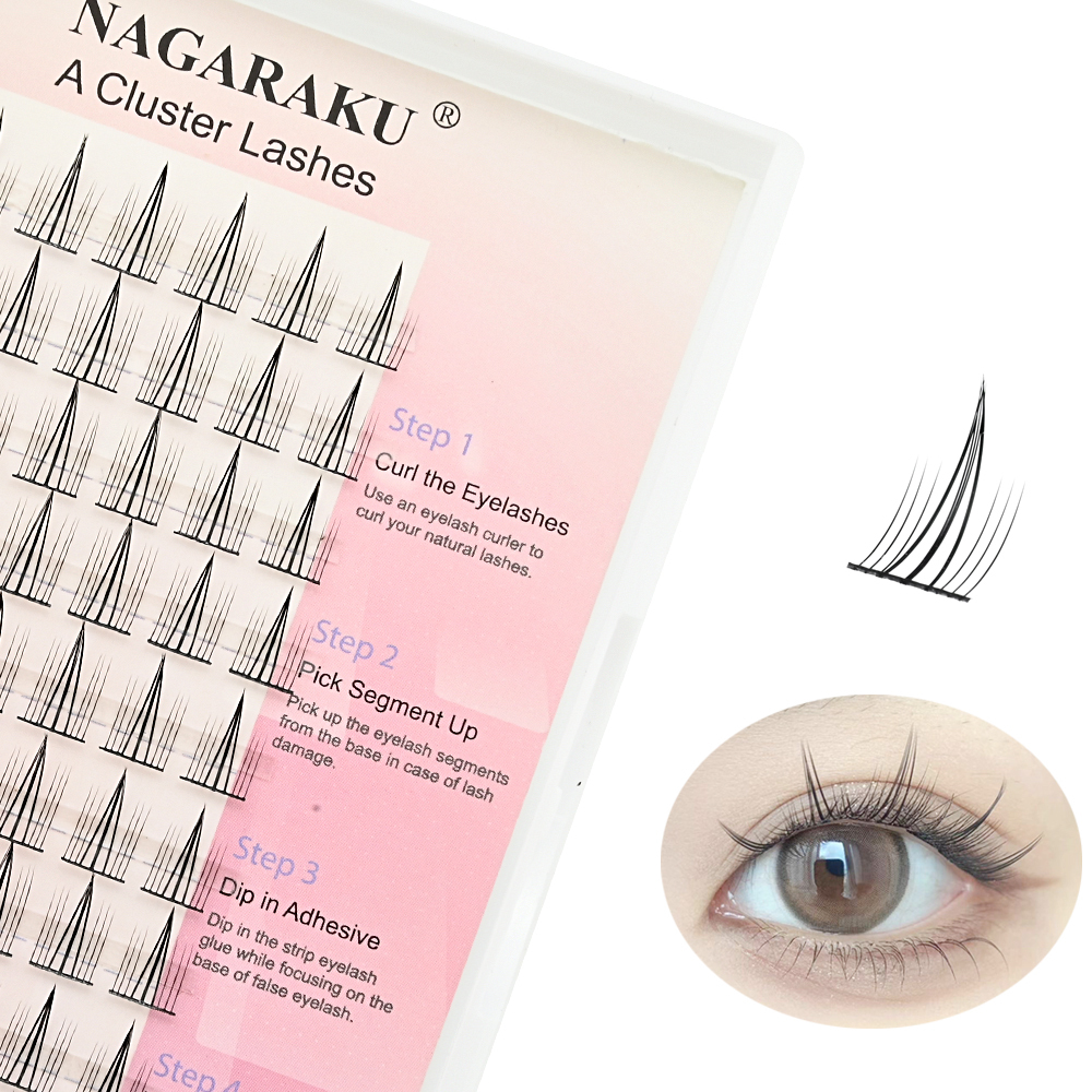 NAGARAKU DIY Cluster Eyelashes Spike Fishtail A Shaped Manga Lashes